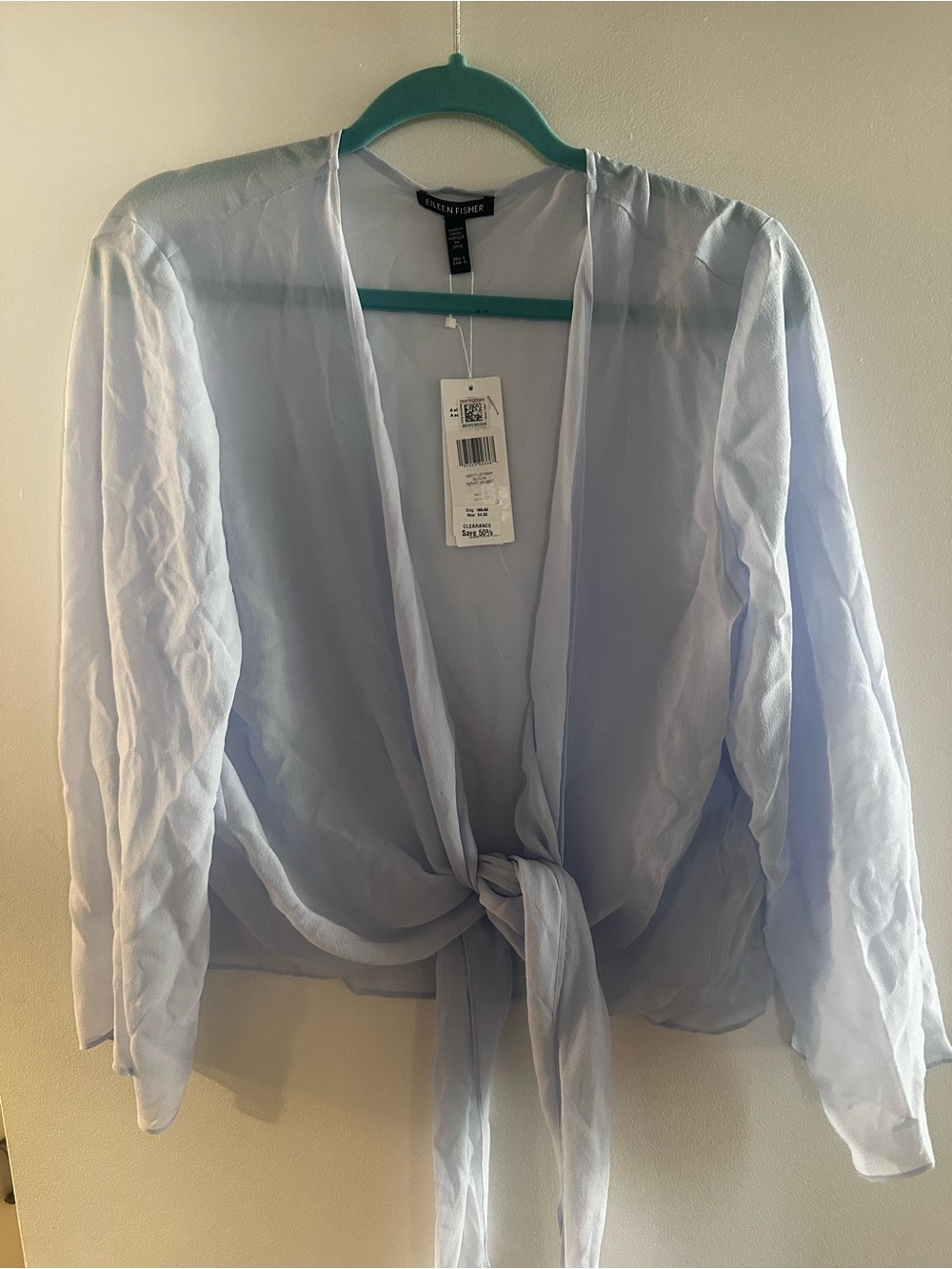 Eileen Fisher silk wrap in light blue